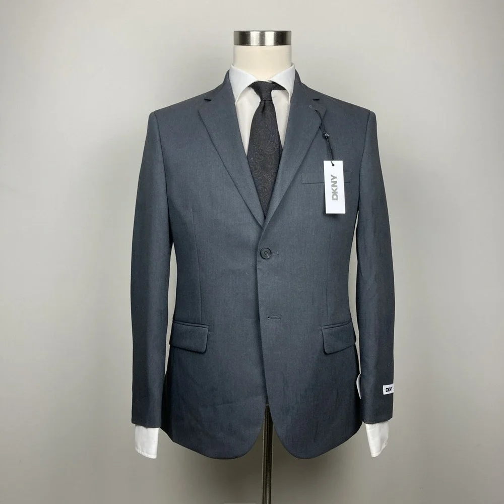 DKNY Mens Charcoal Gray Modern Fit Jacket 42R Wedding Business Formal